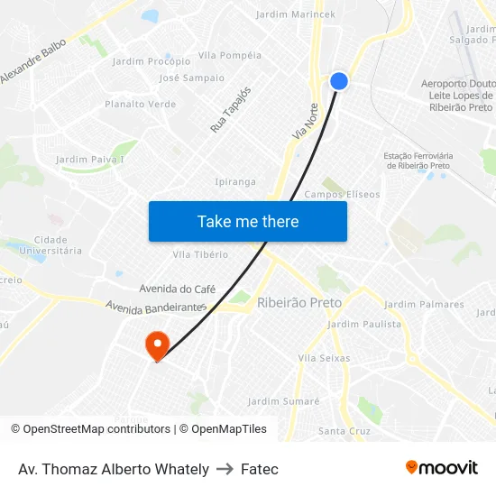 Av. Thomaz Alberto Whately to Fatec map