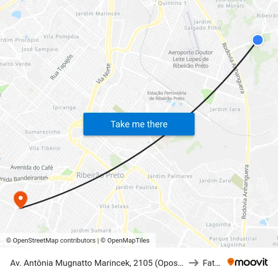 Av. Antônia Mugnatto Marincek, 2105 (Oposto) to Fatec map