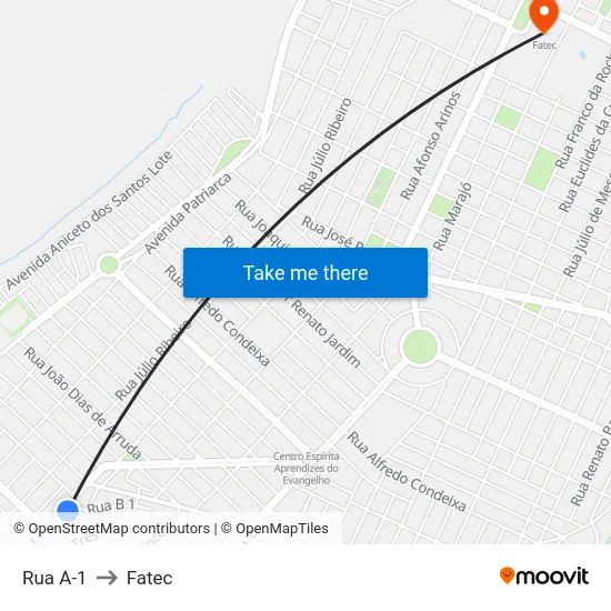 Rua A-1 to Fatec map