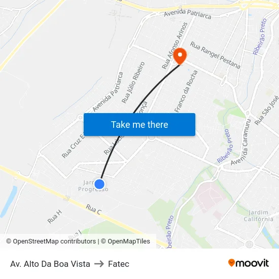 Av. Alto Da Boa Vista to Fatec map