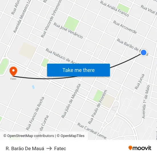 R. Barão De Mauá to Fatec map