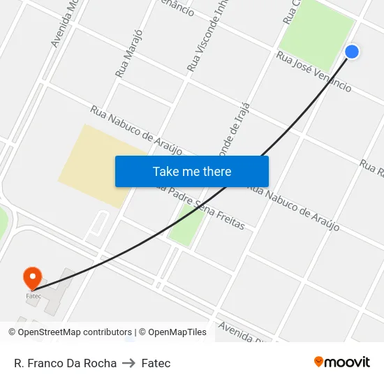 R. Franco Da Rocha to Fatec map