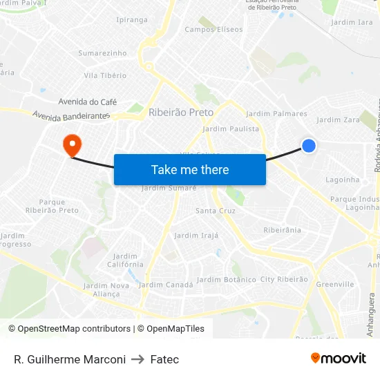 R. Guilherme Marconi to Fatec map