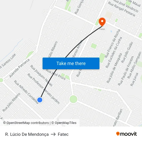 R. Lúcio De Mendonça to Fatec map