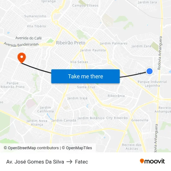 Av. José Gomes Da Silva to Fatec map