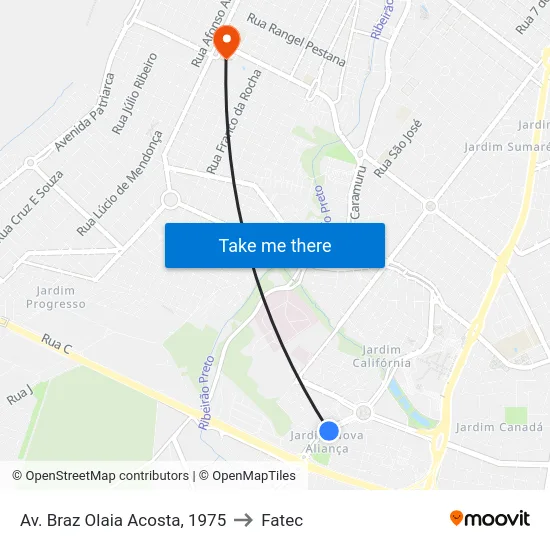 Av. Braz Olaia Acosta, 1975 to Fatec map