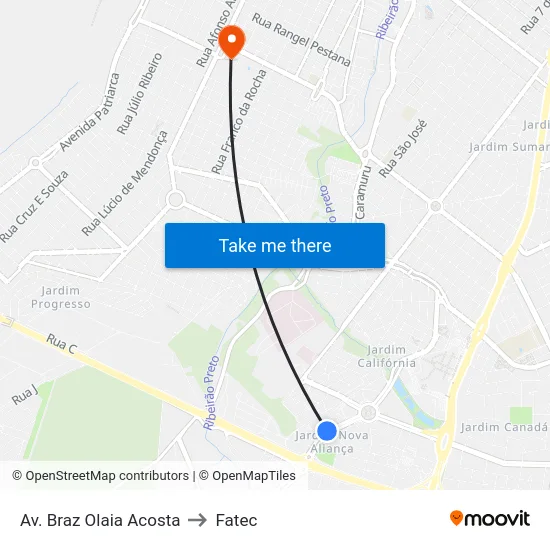 Av. Braz Olaia Acosta to Fatec map
