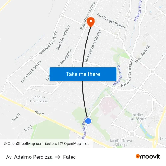 Av. Adelmo Perdizza to Fatec map