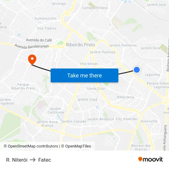 R. Niterói to Fatec map