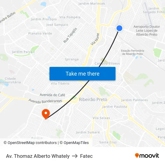 Av. Thomaz Alberto Whately to Fatec map