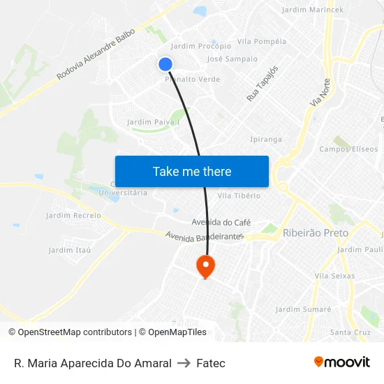 R. Maria Aparecida Do Amaral to Fatec map