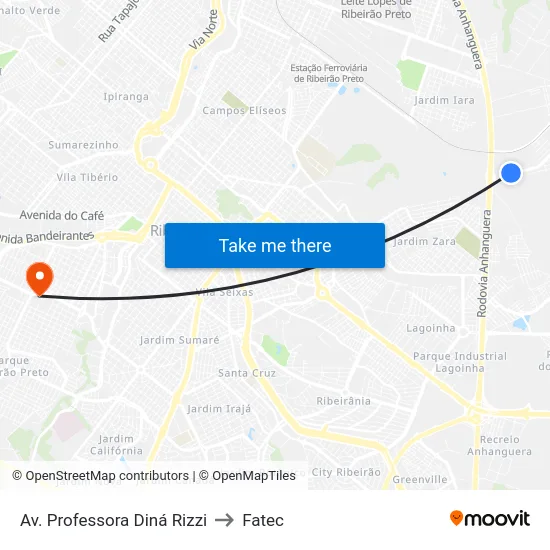 Av. Professora Diná Rizzi to Fatec map
