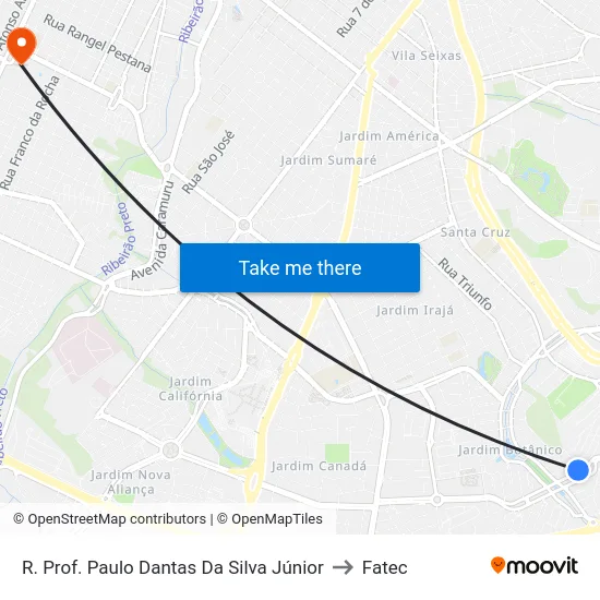 R. Prof. Paulo Dantas Da Silva Júnior to Fatec map
