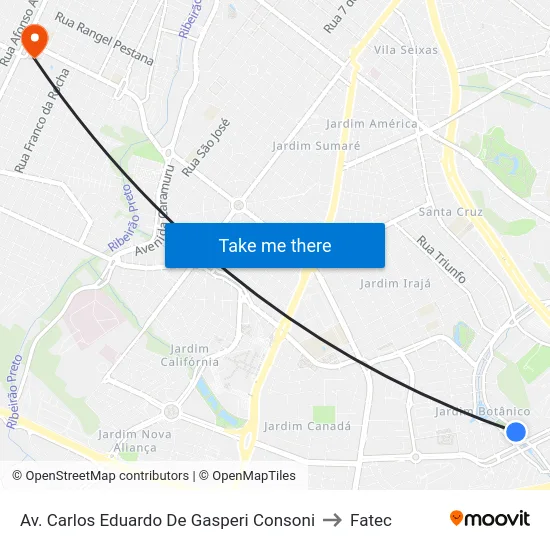 Av. Carlos Eduardo De Gasperi Consoni to Fatec map