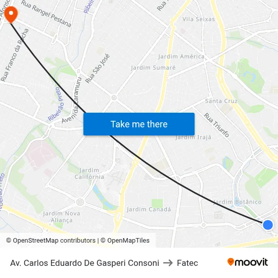Av. Carlos Eduardo De Gasperi Consoni to Fatec map