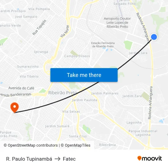R. Paulo Tupinambá to Fatec map
