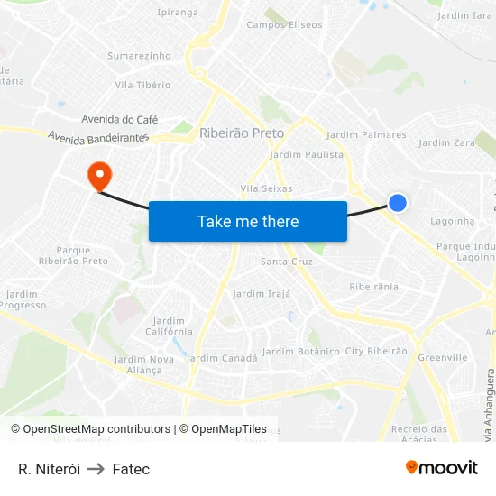 R. Niterói to Fatec map