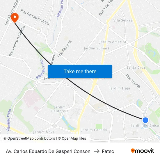 Av. Carlos Eduardo De Gasperi Consoni to Fatec map
