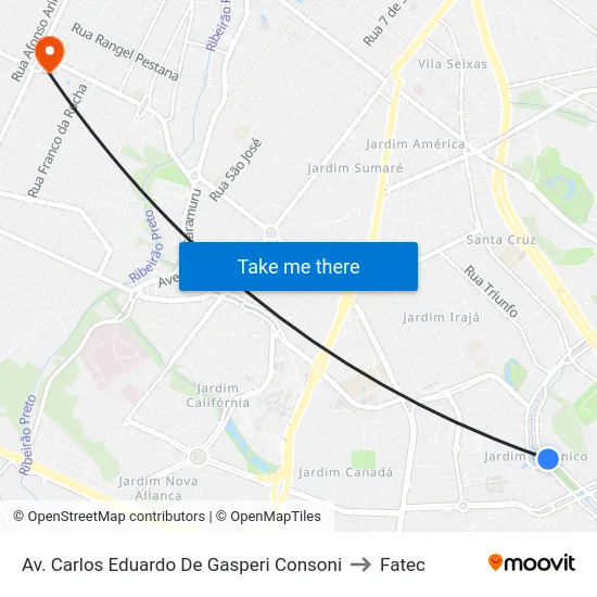 Av. Carlos Eduardo De Gasperi Consoni to Fatec map