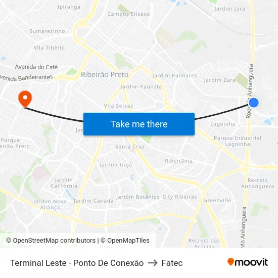 Terminal Leste - Ponto De Conexão to Fatec map