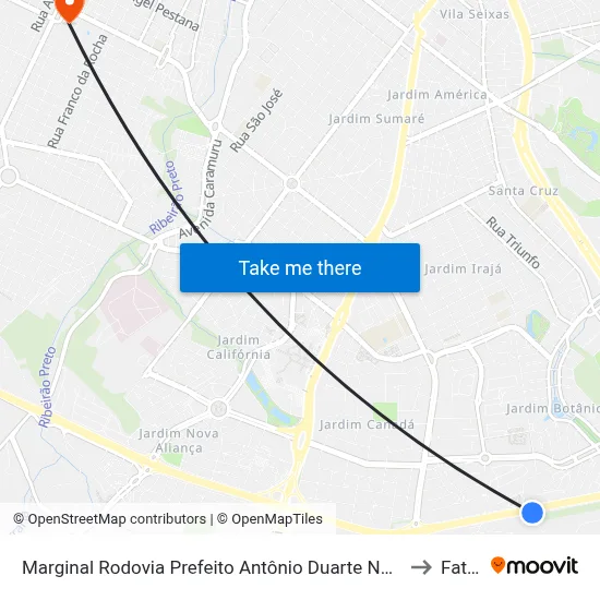 Marginal Rodovia Prefeito Antônio Duarte Nogueira to Fatec map