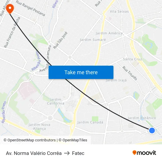 Av. Norma Valério Corrêa to Fatec map