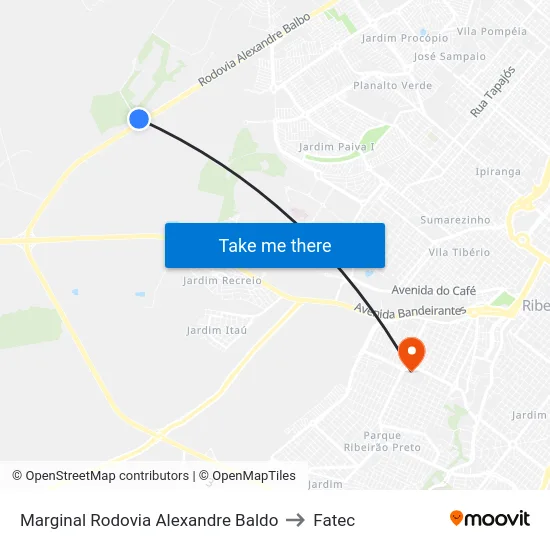 Marginal Rodovia Alexandre Baldo to Fatec map