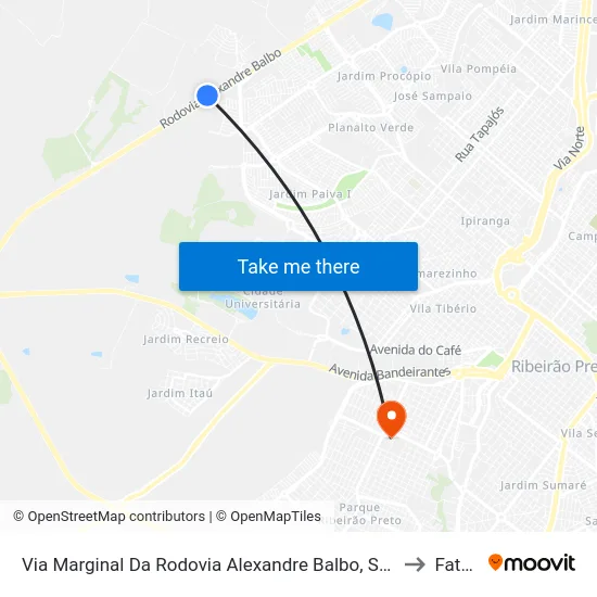 Via Marginal Da Rodovia Alexandre Balbo, S/N to Fatec map