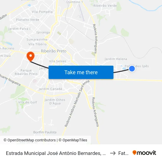 Estrada Municipal José Antônio Bernardes, S/N to Fatec map