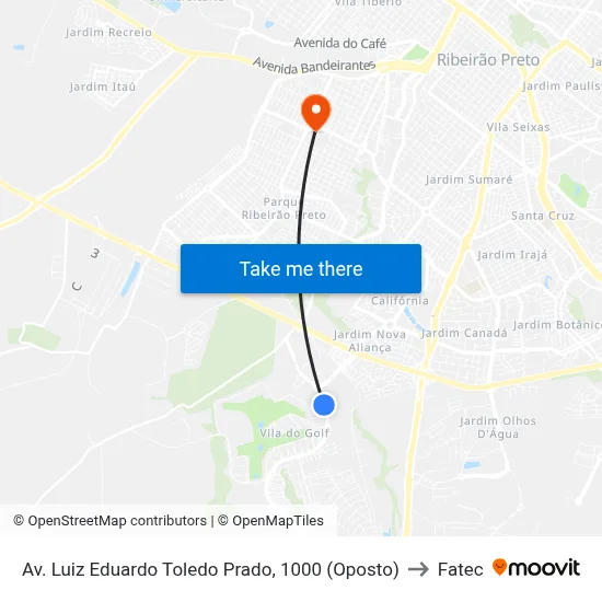 Av. Luiz Eduardo Toledo Prado, 1000 (Oposto) to Fatec map