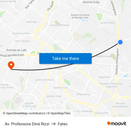 Av. Professora Diná Rizzi to Fatec map