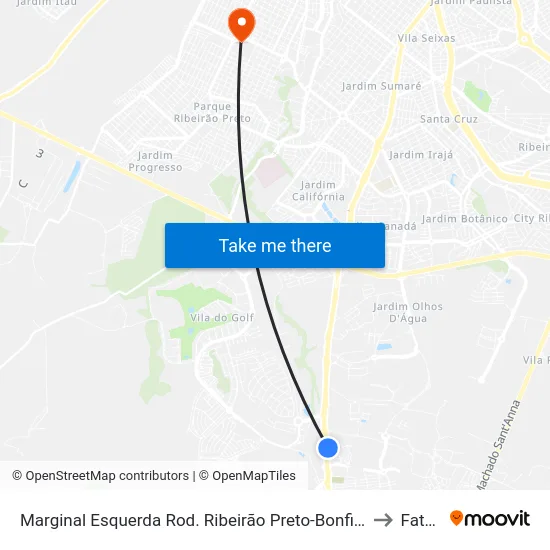 Marginal Esquerda Rod. Ribeirão Preto-Bonfim to Fatec map
