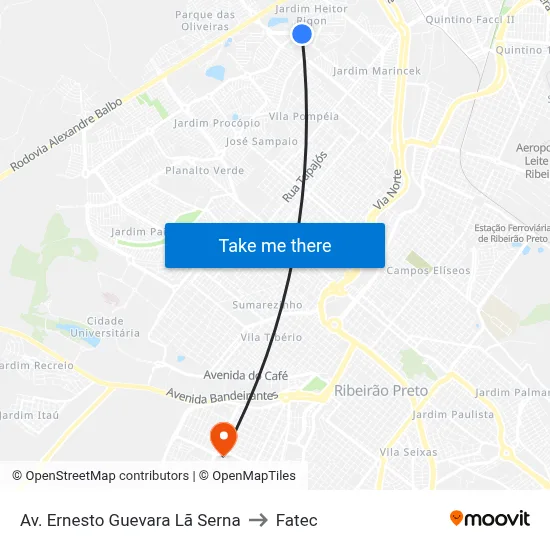 Av. Ernesto Guevara Lã Serna to Fatec map