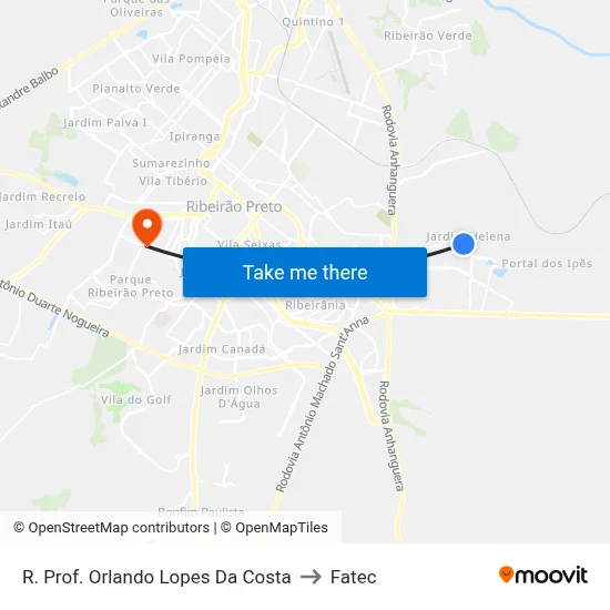 R. Prof. Orlando Lopes Da Costa to Fatec map