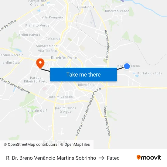 R. Dr. Breno Venâncio Martins Sobrinho to Fatec map