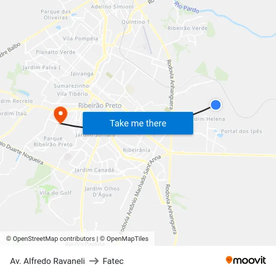 Av. Alfredo Ravaneli to Fatec map