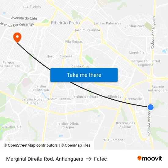 Marginal Direita Rod. Anhanguera to Fatec map