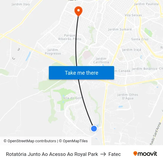 Rotatória Junto Ao Acesso Ao Royal Park to Fatec map