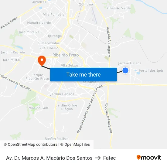 Av. Dr. Marcos A. Macário Dos Santos to Fatec map