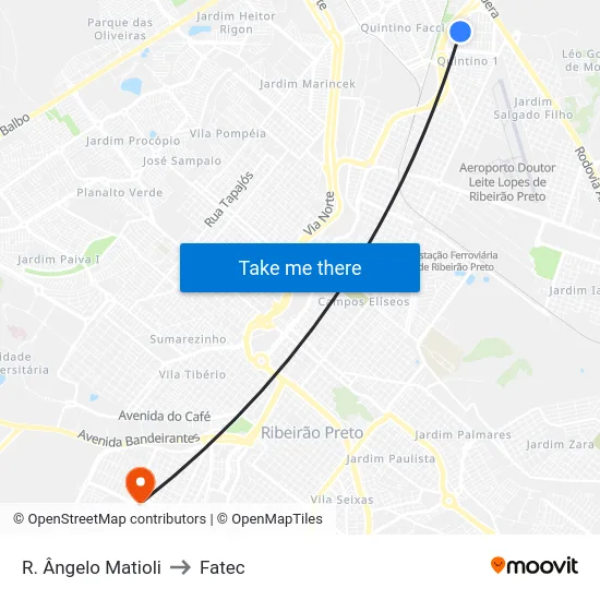 R. Ângelo Matioli to Fatec map