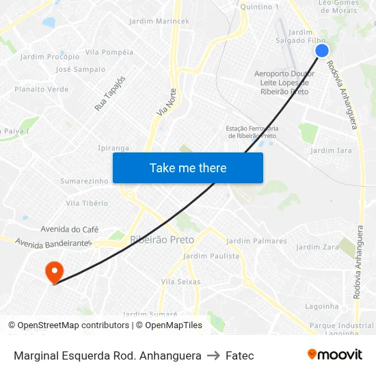 Marginal Esquerda Rod. Anhanguera to Fatec map