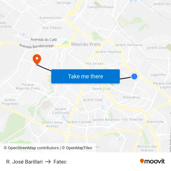 R. José Barillari to Fatec map