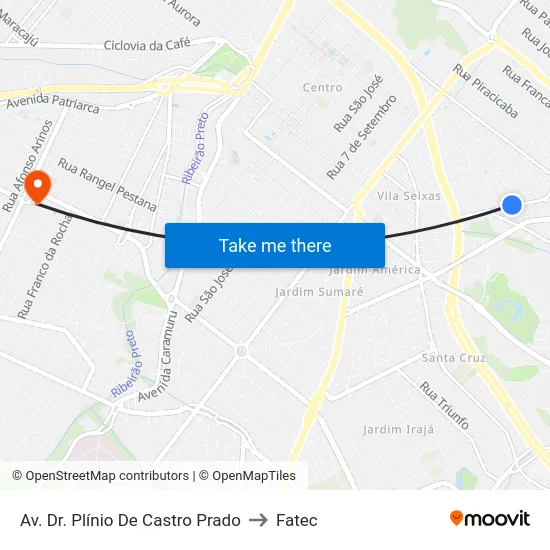 Av. Dr. Plínio De Castro Prado to Fatec map