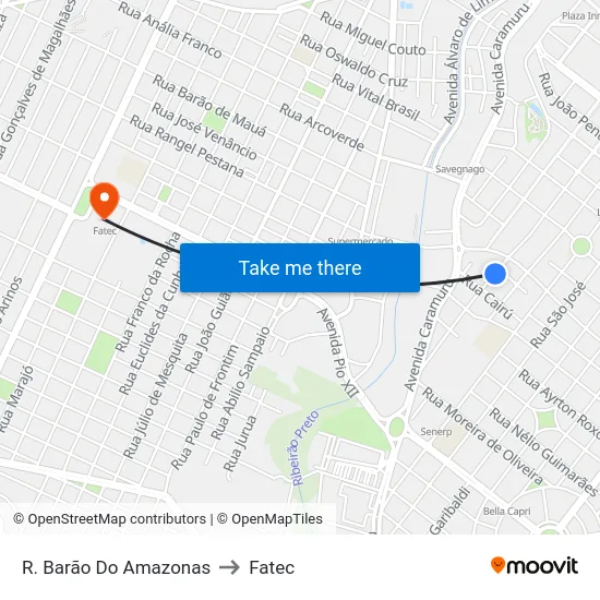 R. Barão Do Amazonas to Fatec map