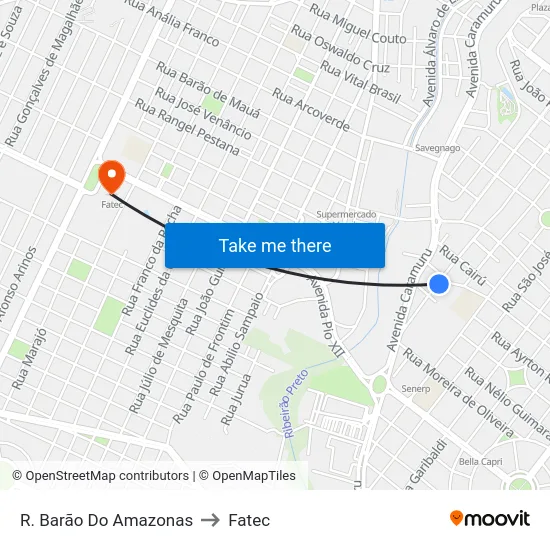 R. Barão Do Amazonas to Fatec map