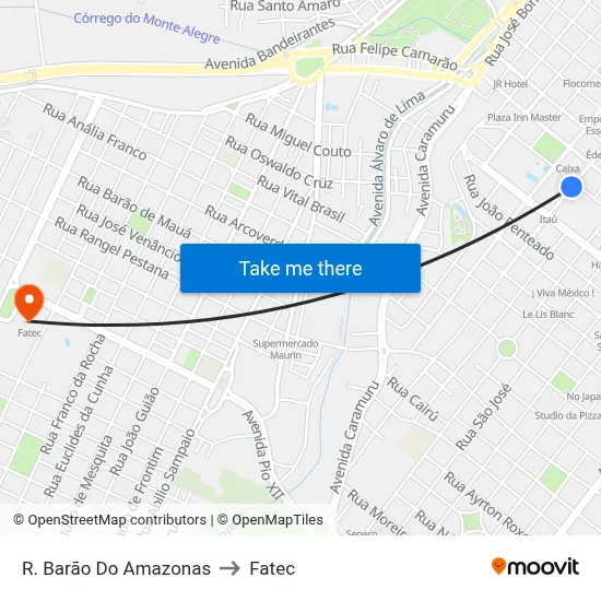 R. Barão Do Amazonas to Fatec map