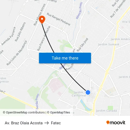 Av. Braz Olaia Acosta to Fatec map