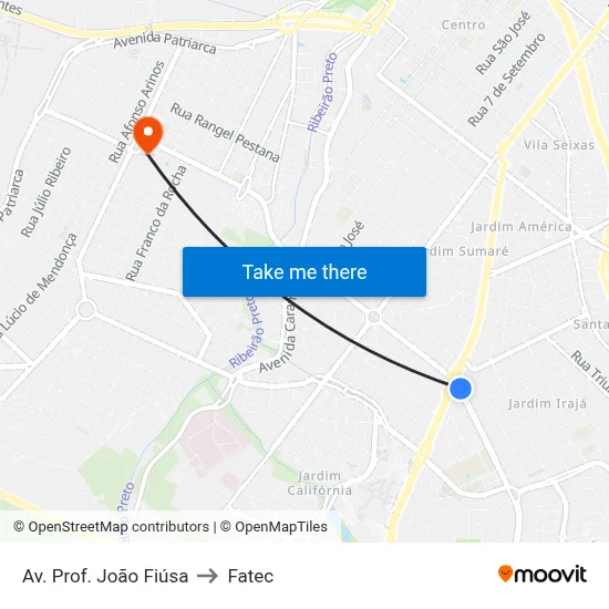 Av. Prof. João Fiúsa to Fatec map