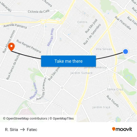 R. Síria to Fatec map