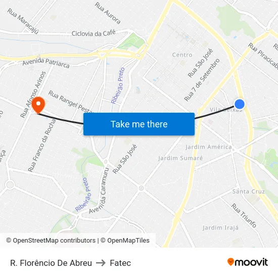 R. Florêncio De Abreu to Fatec map